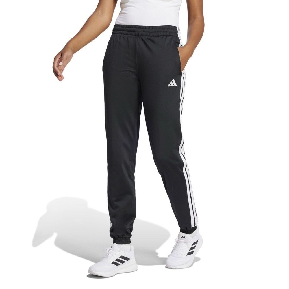 Adidas Women's Black Joggers with White Stripes